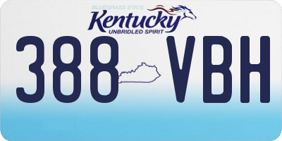 KY license plate 388VBH