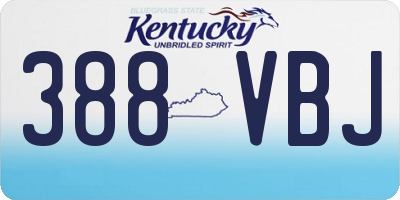 KY license plate 388VBJ