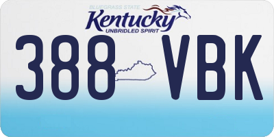 KY license plate 388VBK