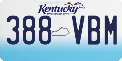 KY license plate 388VBM