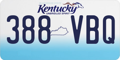 KY license plate 388VBQ