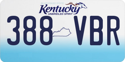 KY license plate 388VBR