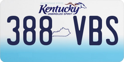 KY license plate 388VBS