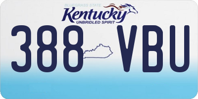 KY license plate 388VBU