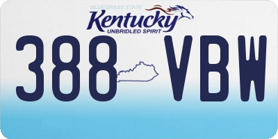 KY license plate 388VBW