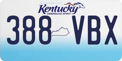 KY license plate 388VBX