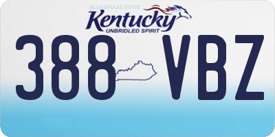 KY license plate 388VBZ