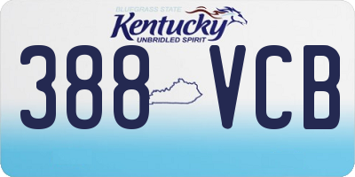 KY license plate 388VCB