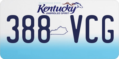 KY license plate 388VCG