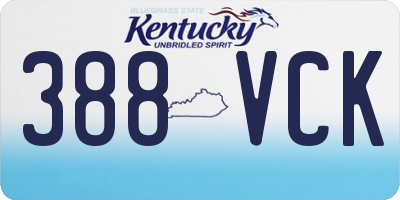 KY license plate 388VCK