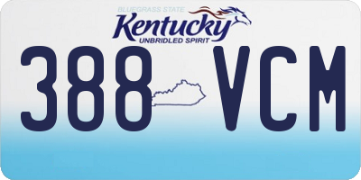 KY license plate 388VCM
