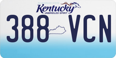 KY license plate 388VCN