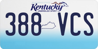 KY license plate 388VCS