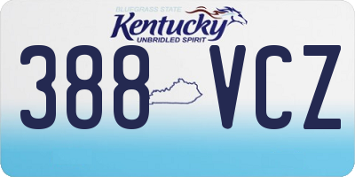 KY license plate 388VCZ