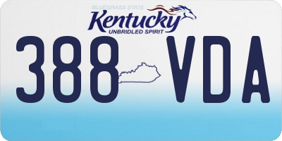 KY license plate 388VDA