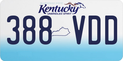 KY license plate 388VDD