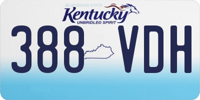 KY license plate 388VDH