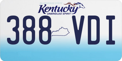 KY license plate 388VDI