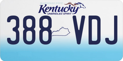 KY license plate 388VDJ
