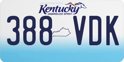 KY license plate 388VDK