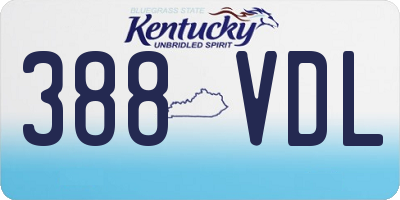 KY license plate 388VDL