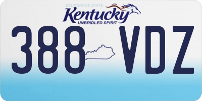 KY license plate 388VDZ