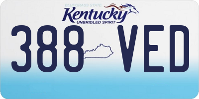 KY license plate 388VED
