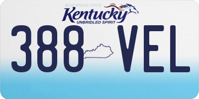KY license plate 388VEL