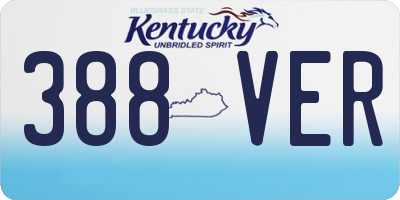 KY license plate 388VER