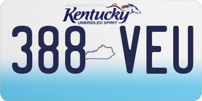 KY license plate 388VEU