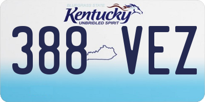 KY license plate 388VEZ