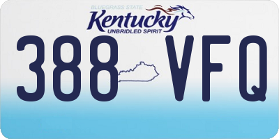 KY license plate 388VFQ