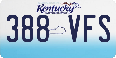 KY license plate 388VFS