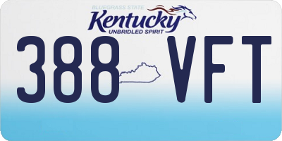 KY license plate 388VFT