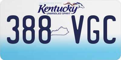 KY license plate 388VGC