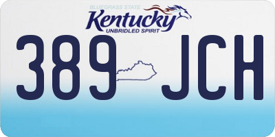 KY license plate 389JCH