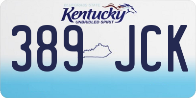 KY license plate 389JCK