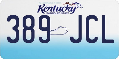 KY license plate 389JCL