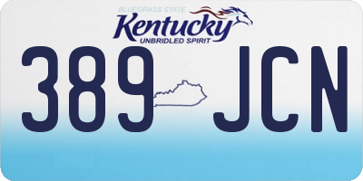 KY license plate 389JCN