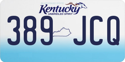 KY license plate 389JCQ