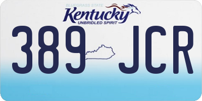 KY license plate 389JCR