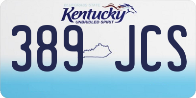 KY license plate 389JCS