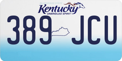 KY license plate 389JCU