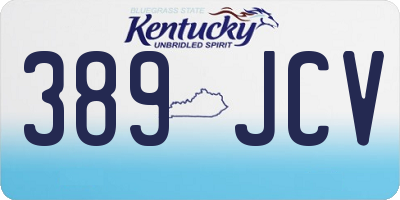 KY license plate 389JCV