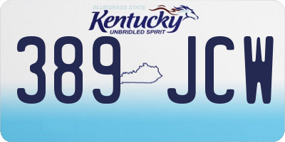 KY license plate 389JCW