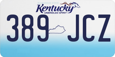 KY license plate 389JCZ