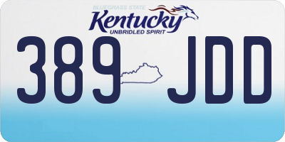 KY license plate 389JDD