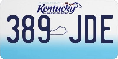 KY license plate 389JDE
