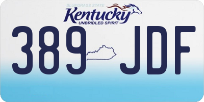 KY license plate 389JDF
