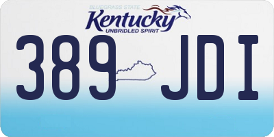 KY license plate 389JDI